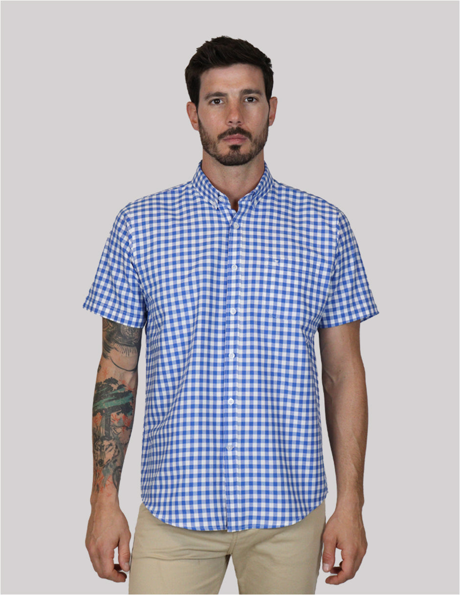 Cuadros Azul Rey Camisa De Franela De Cuadros CAMISA MANGA LARGA