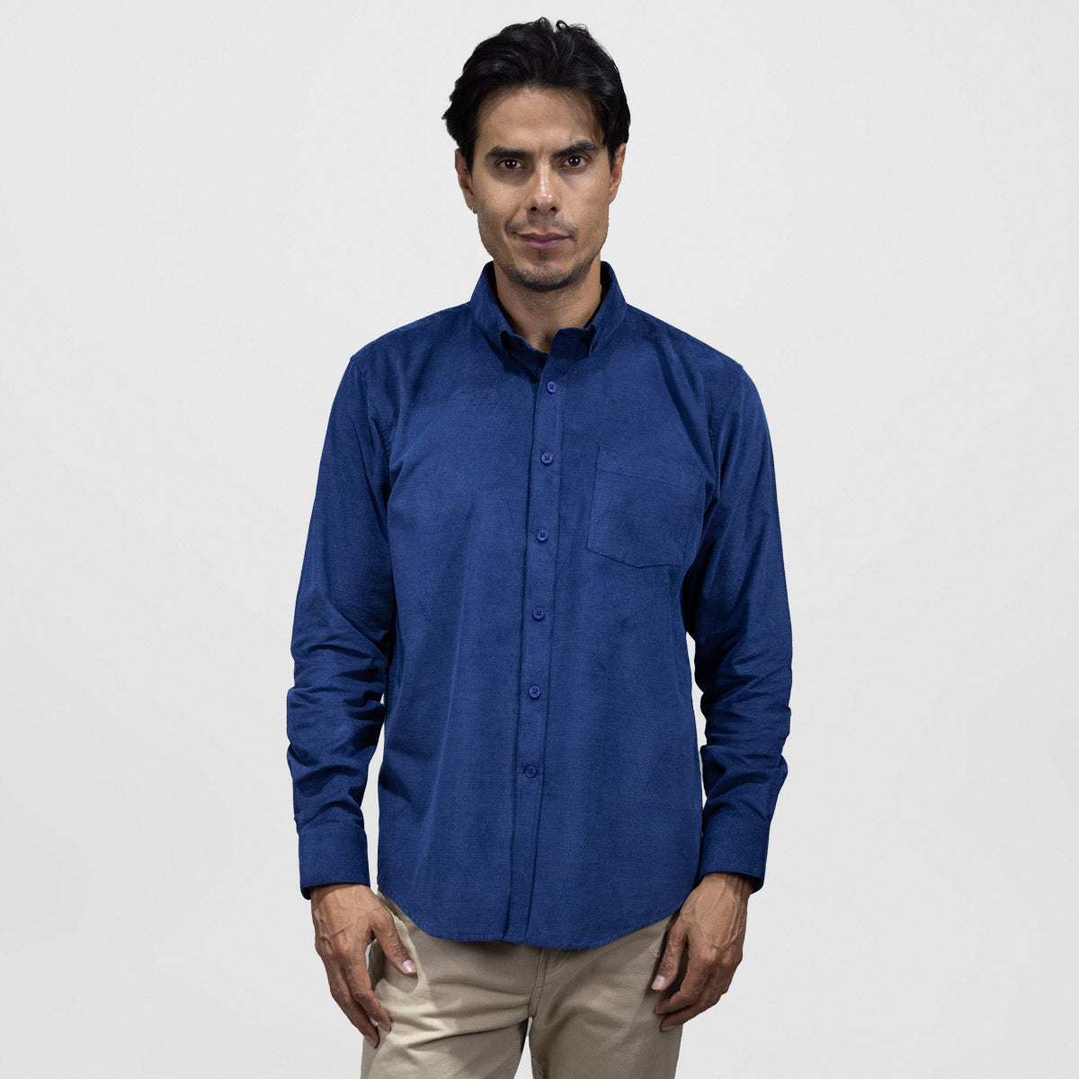 Vestir Camisa Azul Fuerte Camisa Azul Pantalón Azul Con Que