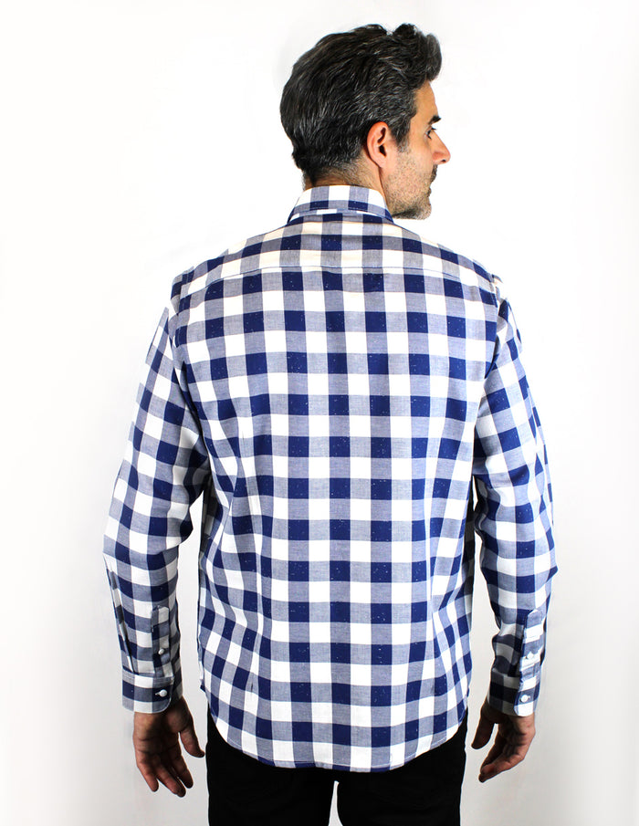 CAMISA MANGA LARGA AZUL CUADROS REF 2016122 X