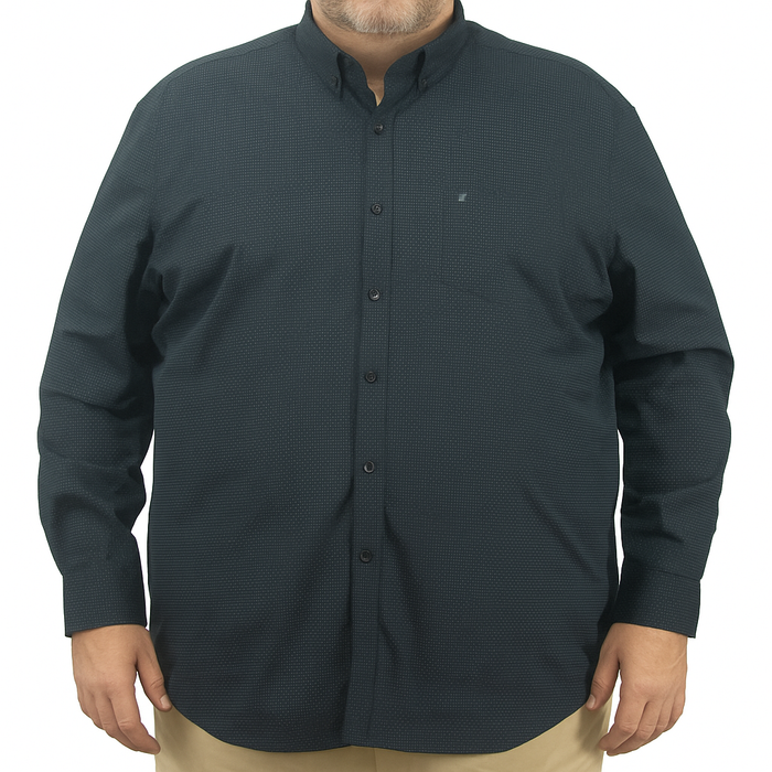 Camisa Negra con Estampado de Manga Larga 100% Algodón Talla Extra 2315143
