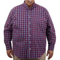 Camisa de Manga Larga Cuadros Rojo 100% Algodón Talla Extra 2511081