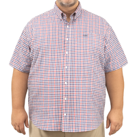 Camisa de Manga Corta Cuadros Rojo 100% Algodón 2308047 Talla Extra