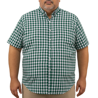 Camisa de Cuadros Verde con Manga Corta Talla Extra 2306018