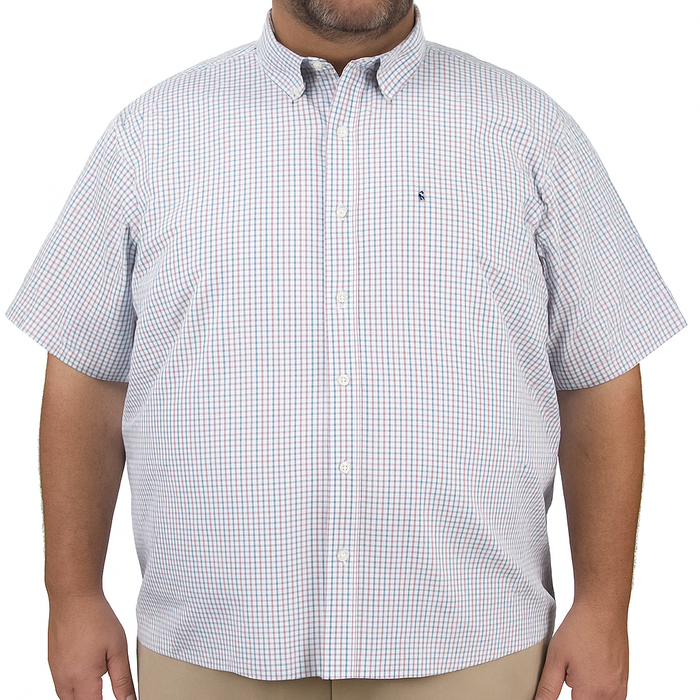 Camisa de Cuadros Multicolor con Manga Corta 100% Algodón Talla Extra 2311596