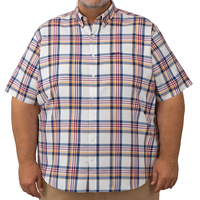 Camisa de Cuadros Café con Manga Corta 100% Algodón Talla Extra 2306024