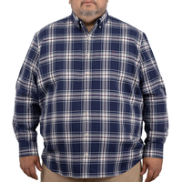Camisa de Manga Corta Cuadros Azul Marino Talla Extra 2308044