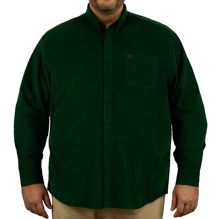 Camisa de Pana Verde con Manga Larga 100% Algodón Talla Extra 2210173