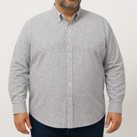 Camisa con Estampado Blanca de Manga Larga 100% Algodón Talla Extra 2505037