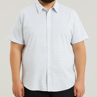 Camisa Blanca con Estampado de Manga Corta 100% Algodón 2309054 Talla Extra