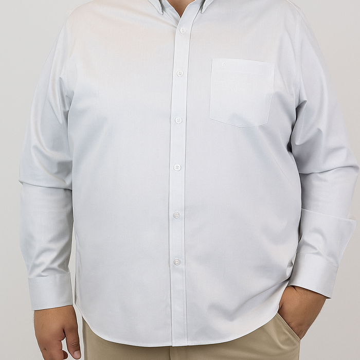 Camisa de Vestir Dioro Gris Claro Lisa Manga Larga Talla Extra 2305119