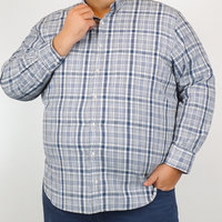 Camisa Marca Dioro Manga Laga Estilo Cuadros Gris Talla Extra 2305113