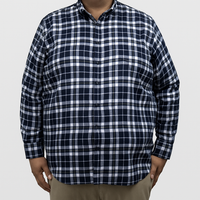 Camisa de Vestir de Franela Estilo Cuadros Manga Larga Talla Extra 2410259