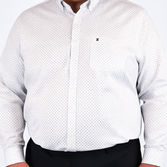 Camisa Estilo Estampado de Vestir Casual Manga Larga Talla Extra 2311574