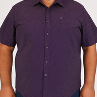 Camisa Manga Larga Color Vino con Estampado para Hombre en Tallas Extras 2210323
