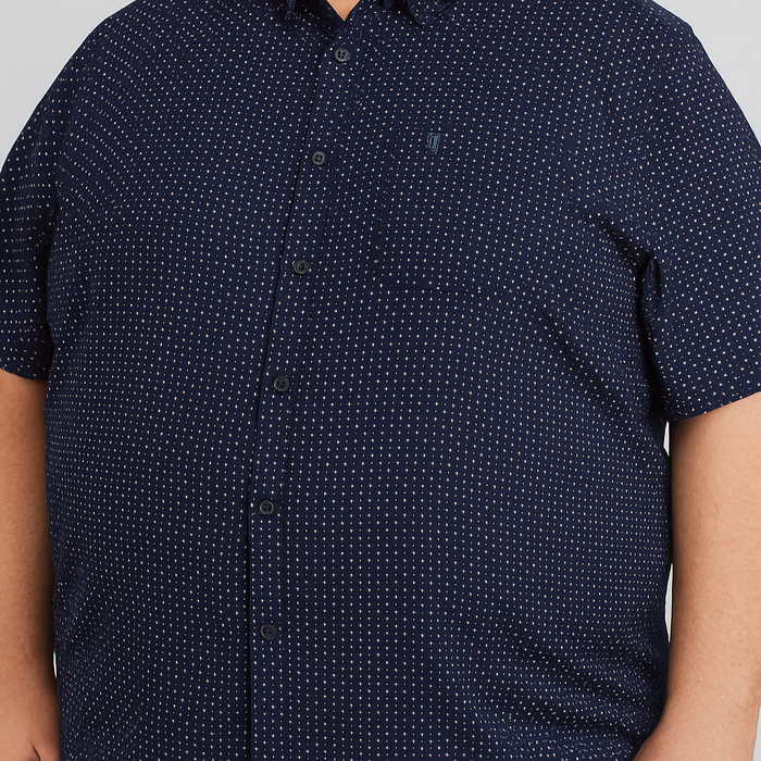 Camisa de Manga Larga Estampada Color Azul Oscuro Talla Extra 2311577