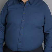 Camisa Manga Larga Azul Estilo Estampado de Algodón Talla Extra 2310470