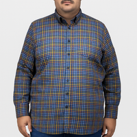 Camisa de Franela Casual Manga Larga Multiculor Estilo Cuadros Talla Extra 2410271