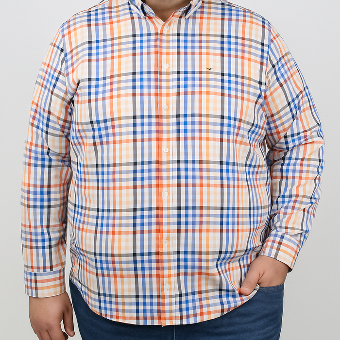 CAMISA MANGA LARGA MULTICOLOR CUADROS 100% Algodón Talla Extra 2305132