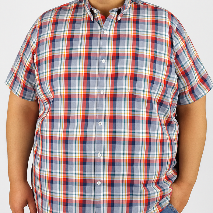 Camisa Multicolor Para Caballero Manga Corta Estilo Cuadros Talla Extra 2312650