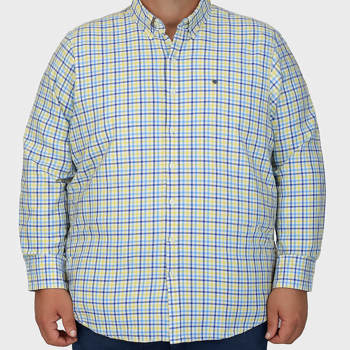 CAMISA MANGA LARGA CUADROS MULTICOLOR TALLA EXTRA 2304076
