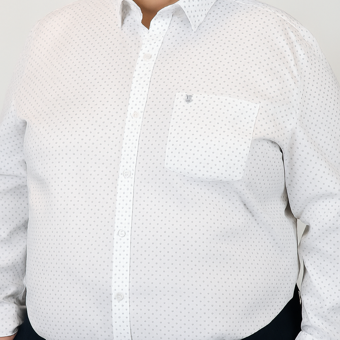 Camisa Manga Larga con Estampado 100% Algodón Talla Extra 2304083