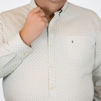 Camisa Manga Larga con Estampado 100% Algodón Talla Extra 2304088