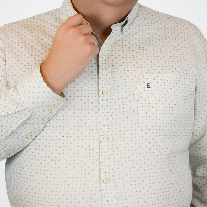 Camisa Manga Larga con Estampado 100% Algodón Talla Extra 2304088