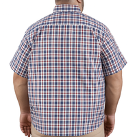 Camisa de Cuadros Azul con Manga Corta Talla Extra 100% Algodón 2306020
