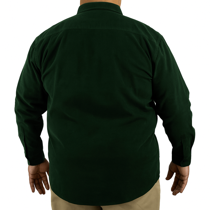 Camisa de Pana Verde con Manga Larga 100% Algodón Talla Extra 2210173