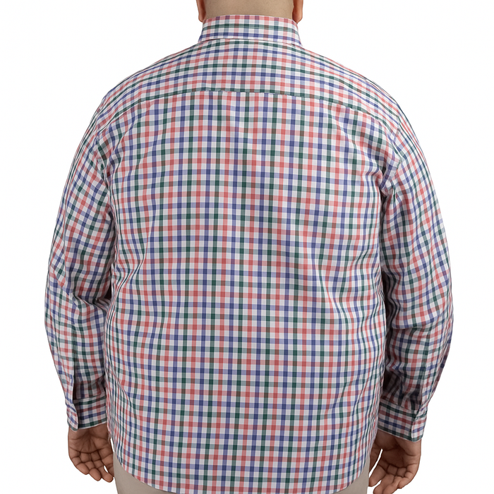 Camisa de Cuadros Multicolor con Manga Larga 100% Algodón Talla Extra 2501004