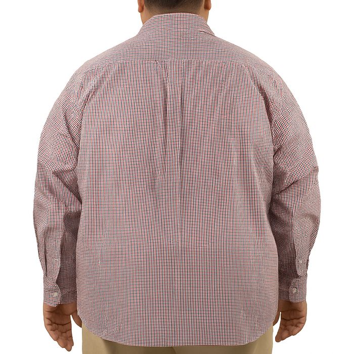 Camisa de Cuadros Roja con Manga Larga 100% Algodón Talla Extra 2307034