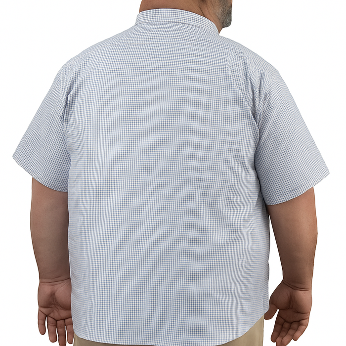 Camisa de Cuadros Multicolor con Manga Corta 100% Algodón Talla Extra 2311596