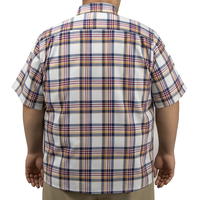 Camisa de Cuadros Café con Manga Corta 100% Algodón Talla Extra 2306024