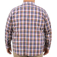 Camisa de Cuadros Morada con Manga Larga 100% Algodón Talla Extra 2305131