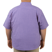 Camisa Rosa de Cuadros con Manga Corta 100% Algodón Talla Extra 2502019