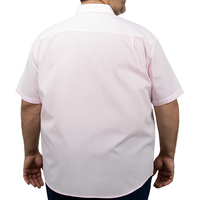 Camisa de Manga Corta Rayas Rosa 100% Algodón Talla Extra 2502022