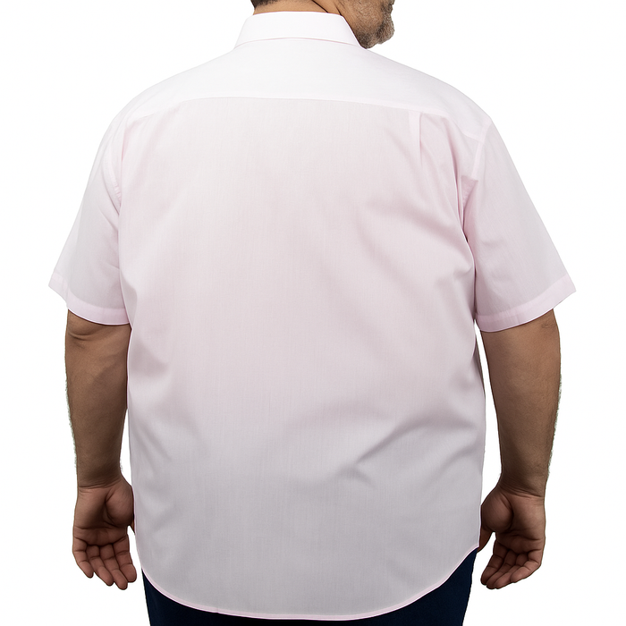 Camisa de Manga Corta Rayas Rosa 100% Algodón Talla Extra 2502022