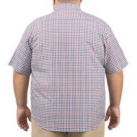 Camisa de Manga Corta Cuadros Rojo 100% Algodón 2308047 Talla Extra