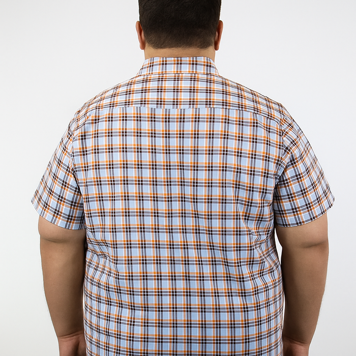 Camisa Manga Corta Marca Dioro Estilo Cuadros Multicolor Tallas Extra 2305169