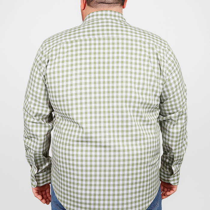 Camisa de Manga Larga Cuadros Verde 100% Algodón Tallas Extras 2312627