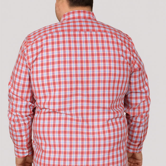 CAMISA MANGA LARGA ROJO CUADROS 100% ALGODON TALLAS EXTRAS 2305127