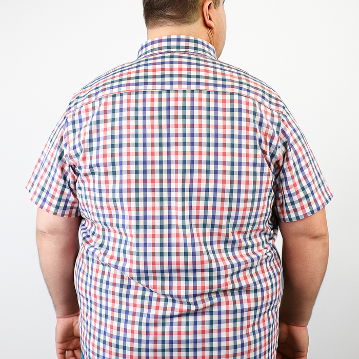 Camisa Manga Corta 100% Algodón Multicolor Estilo Cuadros Tallas Extra 2312638