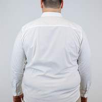Camisa de Manga Larga Blanca Estampada para Hombre en Tallas Extras 2501002