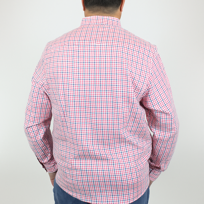 Camisa de Manga Larga Multicolor 100% Algodón para Hombre en Tallas Extras 2307027