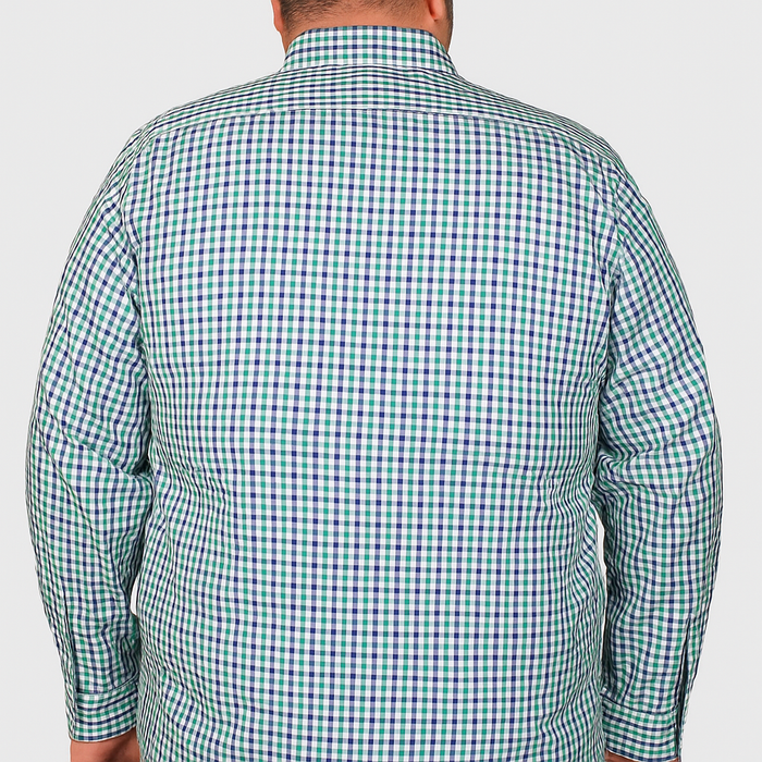 Camisa de Manga Larga Verde Estilo Cuadros Para Caballero Talla Extra 2304077