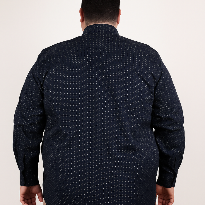 Camisa de Manga Larga Estampada Color Azul Oscuro Talla Extra 2311577