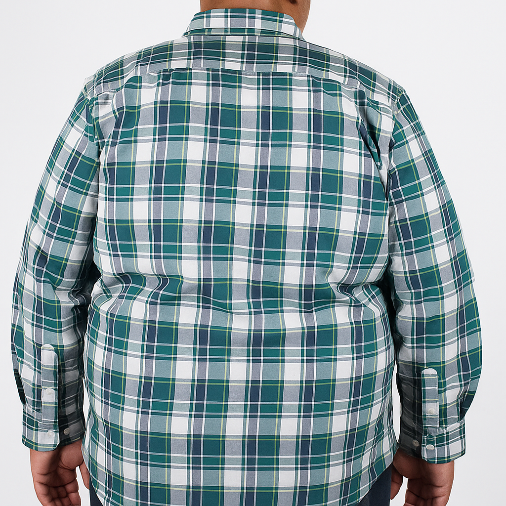 Camisa de Cuadros Verde Manga Larga Talla Extra 2312622