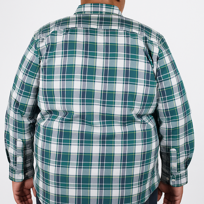 Camisa de Cuadros Verde Manga Larga Talla Extra 2312622