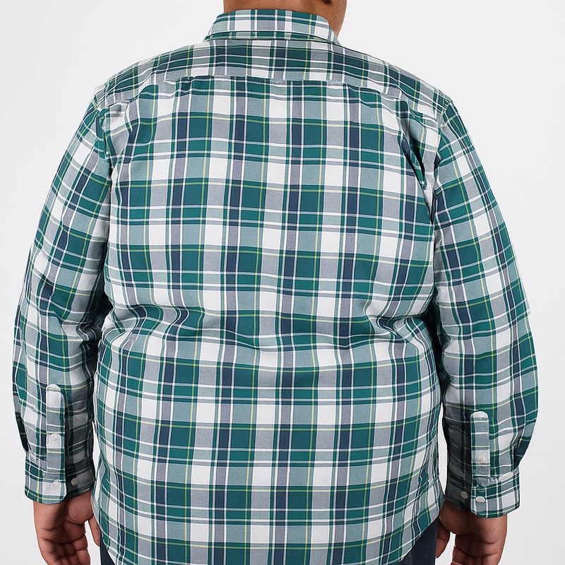 Camisa de Cuadros Verde Manga Larga Talla Extra 2312622