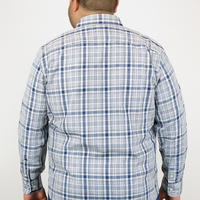 Camisa Marca Dioro Manga Laga Estilo Cuadros Gris Talla Extra 2305113